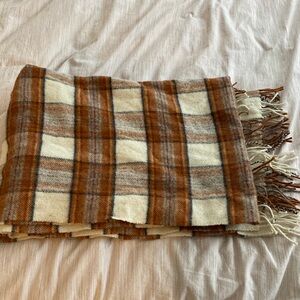 L.L. Bean oversized plaid scarf 100% wool